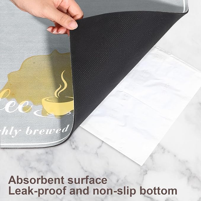 Absorbent Coffee Mat, Fashion Dish Drying Mat - Image 8
