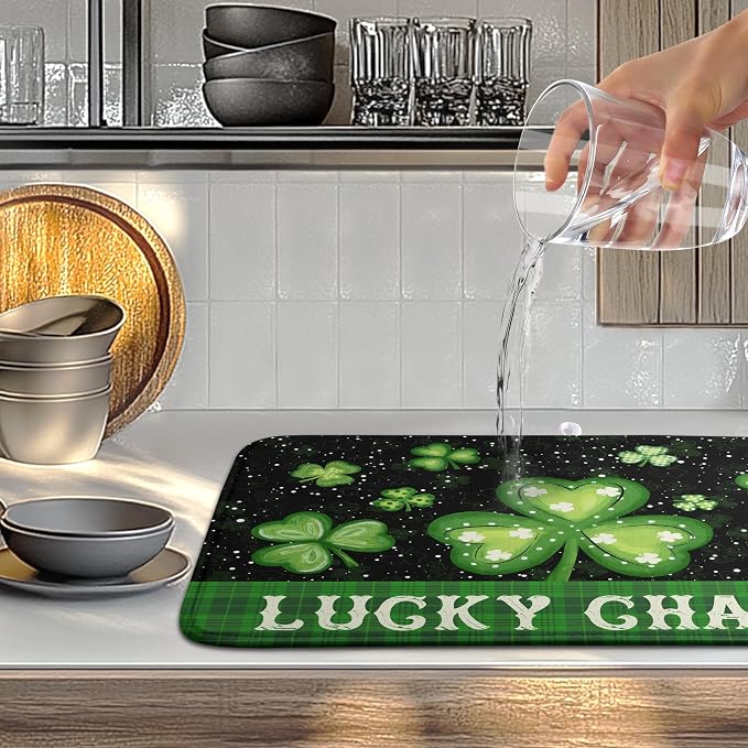 St Patricks Day Spring Dish Drying Mats St Patrick's Day Lucky Dish Mat - Image 5