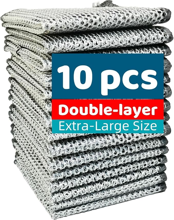 Extra-Large Size Multipurpose Wire Dishwashing Rag, Non Scratch Wire Dishcloth by UFOGIFF