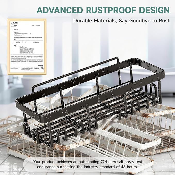 Veken Shower Caddy 6-Pack, Advanced Rustproof Design, No Drilling Adhesive - Image 4