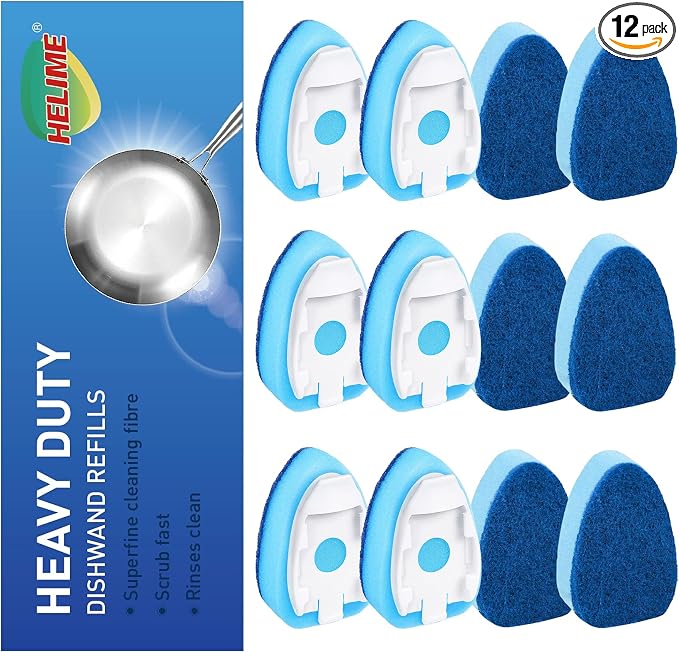 Dishwand Refills Sponges Refill, Dish Wand Replacement Heads, Heavy Duty Scrub by HELIME