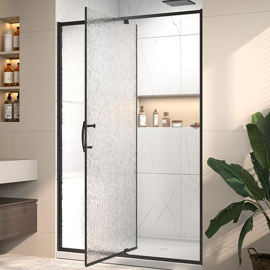 44-48" W x 71" H Pivot Glass Shower Door, 1/4" Thick SGCC Tempered Rain Glass by Unknown