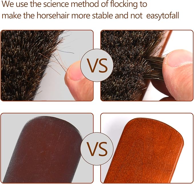 4-Piece Horsehair Shoe Brush Shine Kit, Shoe Polish Kit, Leather Shoes Boot - Image 3