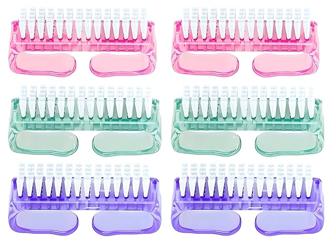 6-Pack Nail & Toe Scrub Brushes by YOFAN