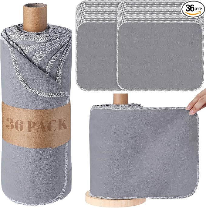 36 Pack Vintage Reusable Cleaning Cloths Washable Cotton Kitchen Towels by Noveread