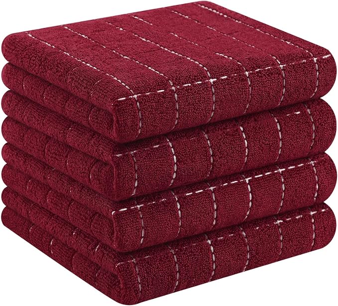 Homaxy 100% Cotton Terry Kitchen Towels, Checkered Designed, Soft and Super by Homaxy