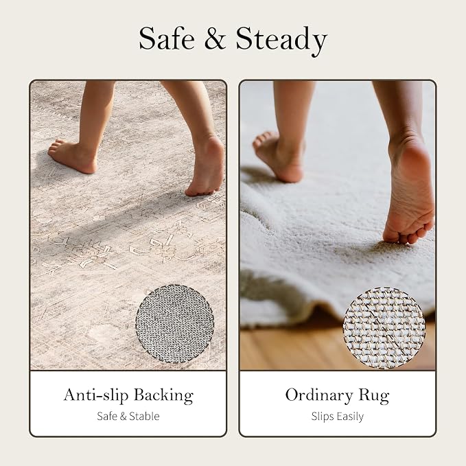 2x3 Beige Brown Entryway Rug, Small Neutral Area Rugs - Image 4