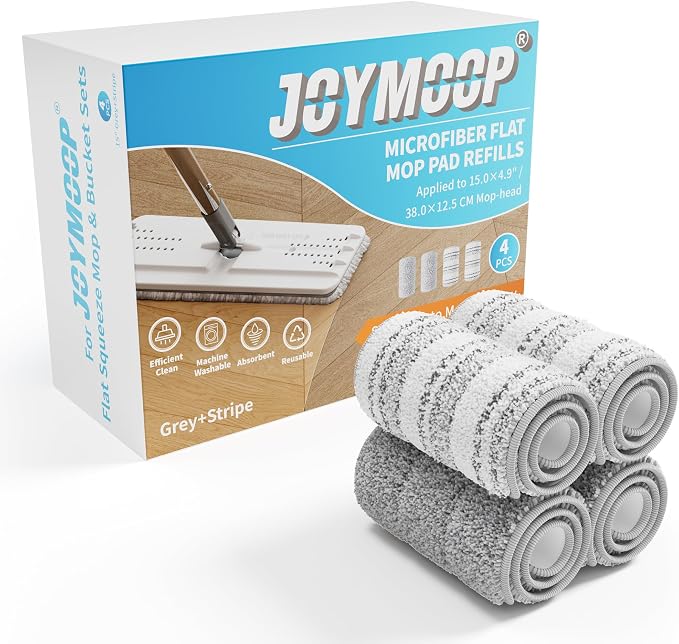 JOYMOOP Flat Mop Pads, Microfiber Mop Cleaning Pads, Washable Pads, Pads by JOYMOOP