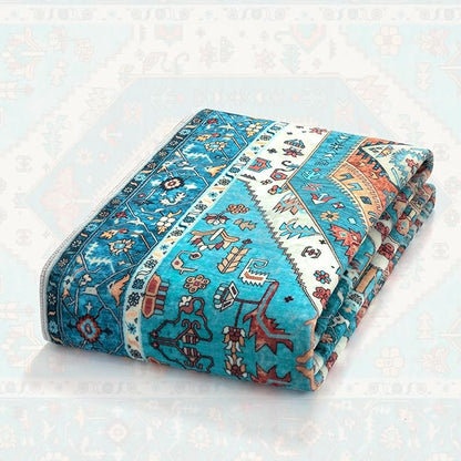 SERISSA 6x9 Area Rugs for Living Room, Large Washable Non-Slip Boho Rug, Ultra Soft Vintage Blue Oriental Tribal Print Distressed Carpet for Dining Room Bedroom Dorm Office Home Decor