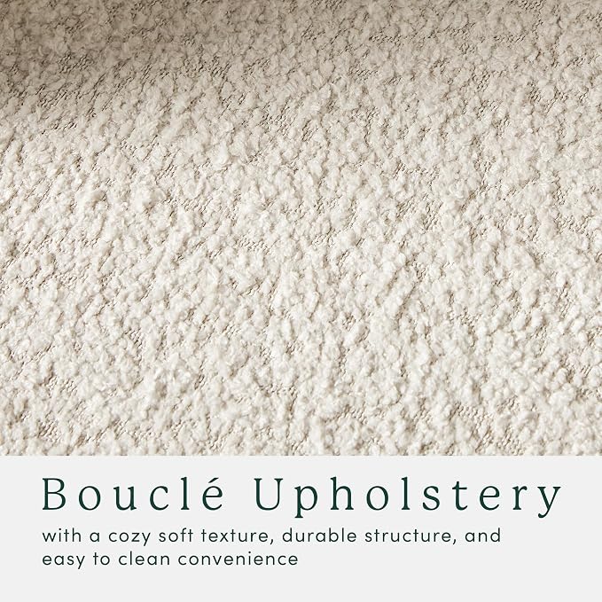 Walker Edison Linley Contemporary Small Storage Bouclé Ottoman - Image 4