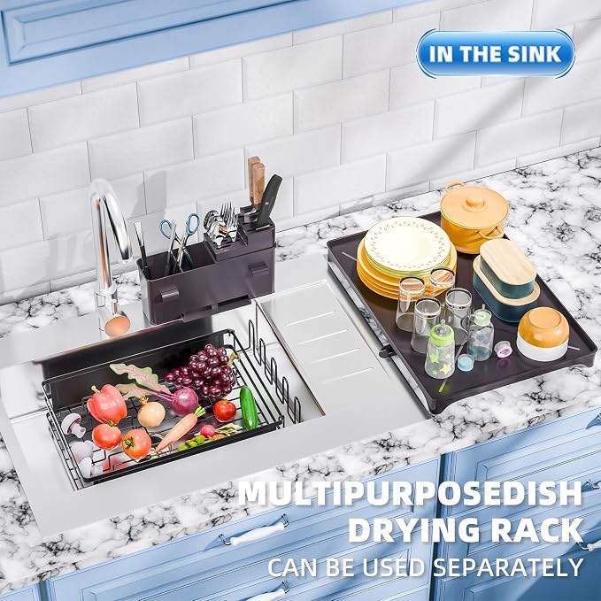 Simple Trending Dish Rack, Steel Dish Drying Rack - Image 3