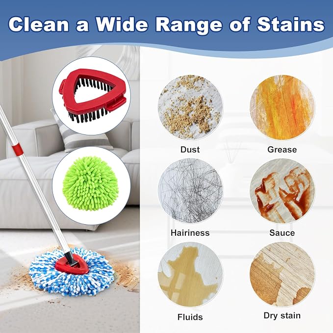Mop Heads for O Cedar RinseClean 2 Tank Spin Mop System, 3 Microfiber Mop Head - Image 8