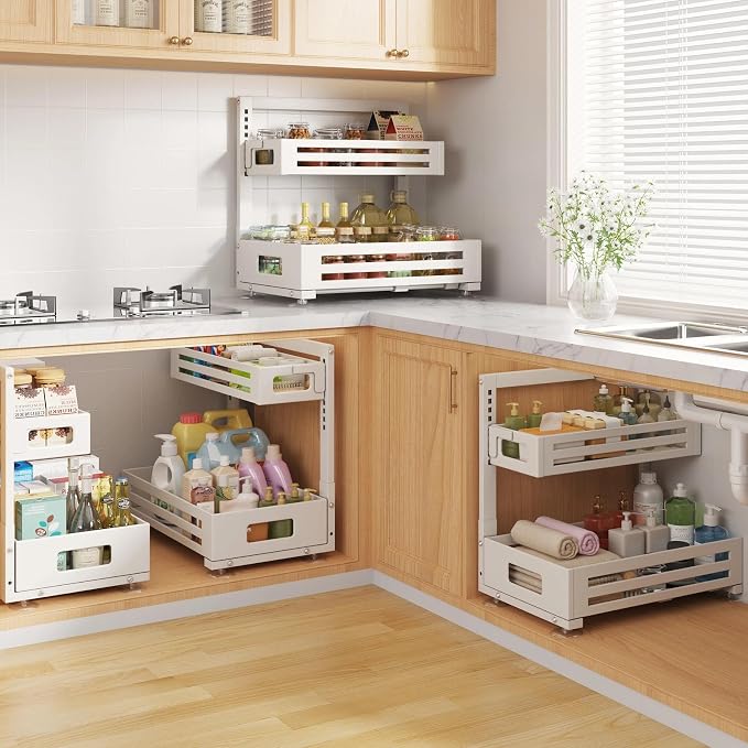 2 Pack 17IN-Depth Under Sink Organizer, Pull Out Cabinet Organizer - Image 7