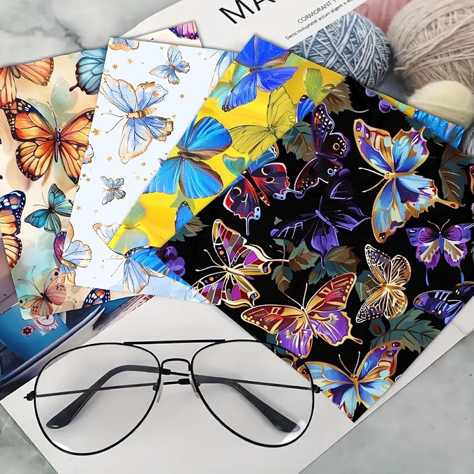 CREATCABIN 6 Packs Thickened Glasses Cleaning Cloth Elegant Flower Design - Image 6