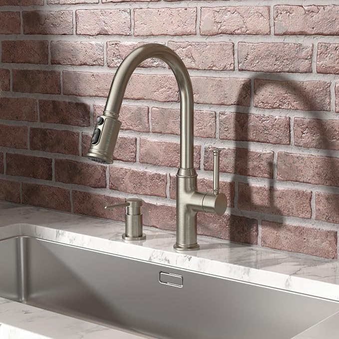 Lava Odoro Soap Dispenser for Kitchen Sink, Modern Brass Built in Countertop - Image 3
