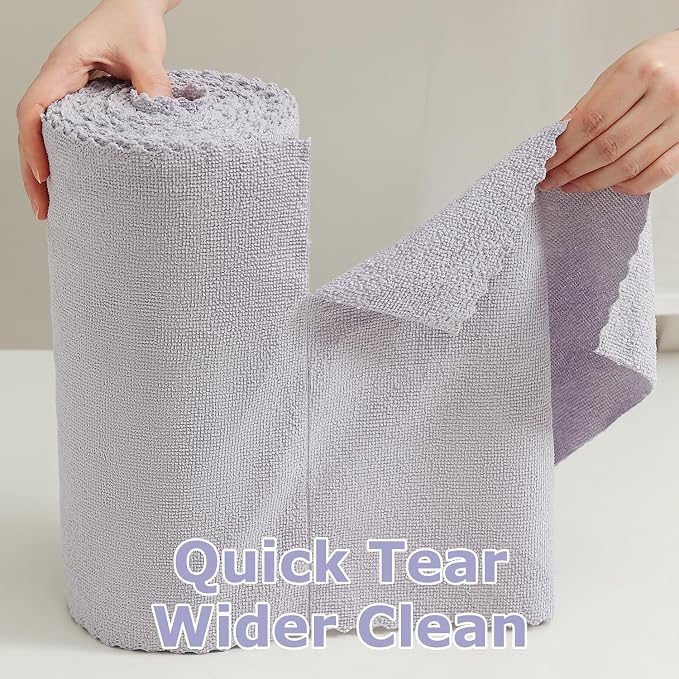 Jessy Home 80 Pack Microfiber Cleaning Cloth Roll Reusable Paper Towels 12"x12" - Image 5