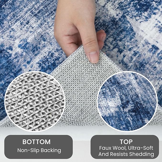 IOHOUZE Abstract Round Area Rug 8 Ft Washable Circle Rugs Large Round Rug Non - Image 4