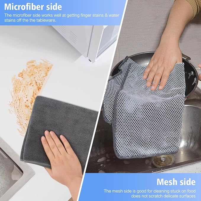 KinHwa Kitchen Washcloths for Dishes Absorbent Microfiber Dish Cloths Dish - Image 3