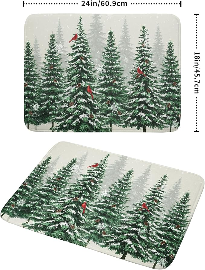 Winter Green Pine Tree Dish Drying Mat - Image 2