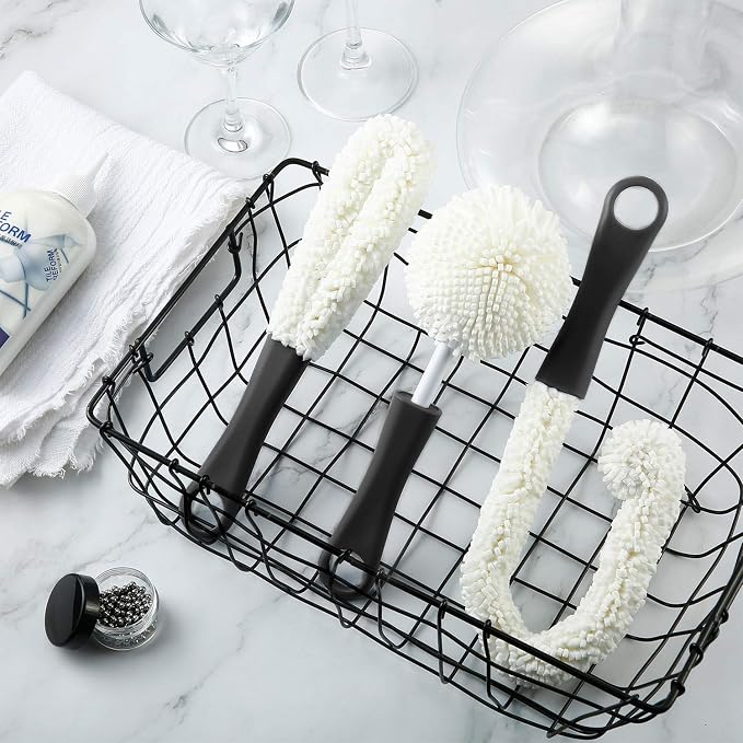 Boao 3 Pcs Decanter Cleaning Brush Wine Glass Decanter Flexible Bottle Brush Set - Image 7