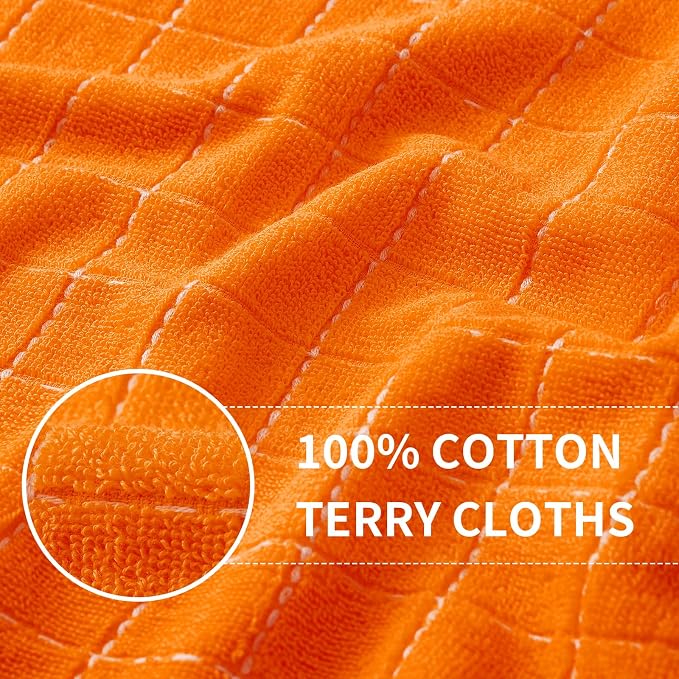 Homaxy 100% Cotton Terry Kitchen Towels, Checkered Designed, Soft and Super - Image 2
