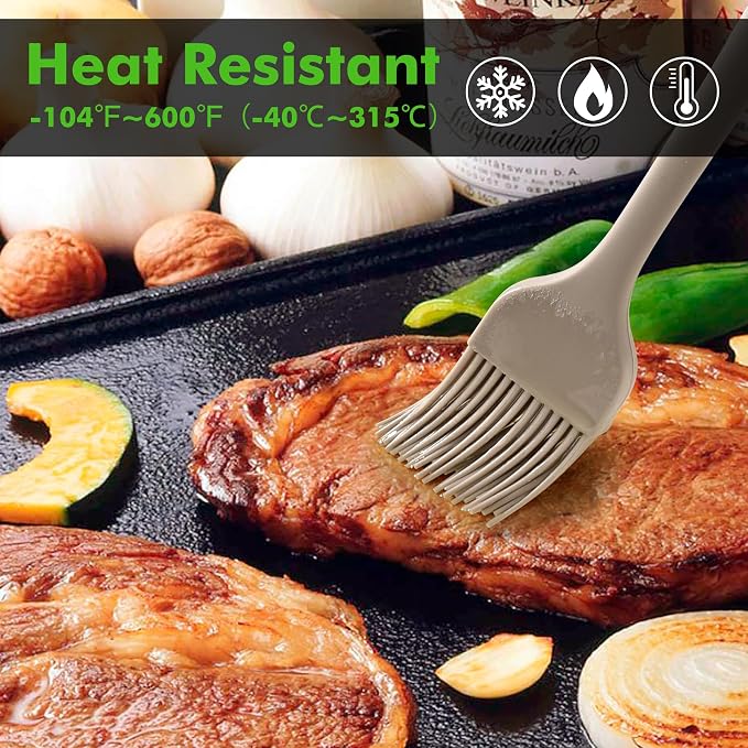 HOTEC Basting Brushes Silicone Heat Resistant Pastry Brushes Spread Oil Butter - Image 4