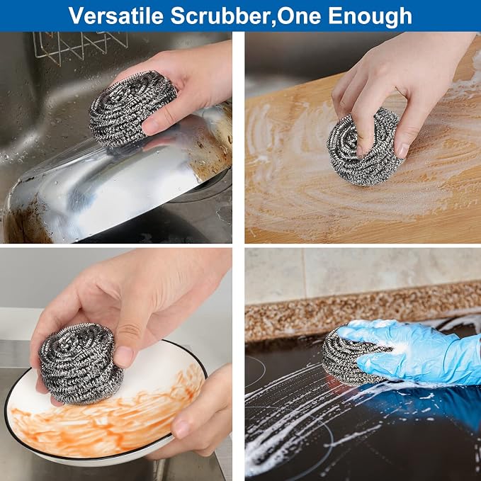 18 Pack Stainless Steel Scrubber, Steel Wool Srubber - Image 6