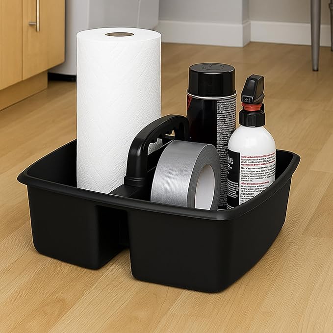 Storex 2-Compartment Large Cleaning Caddy – Multipurpose Supply Organizer - Image 3