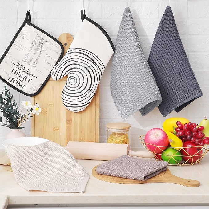 Homaxy 100% Cotton Waffle Weave Kitchen Dish Cloths, Ultra Soft Absorbent Quick - Image 6