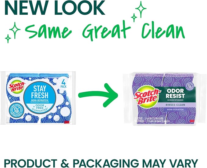 Scotch-Brite Scrub Dots Non-Scratch Scrub Sponge, Rinses Clean, - Image 2