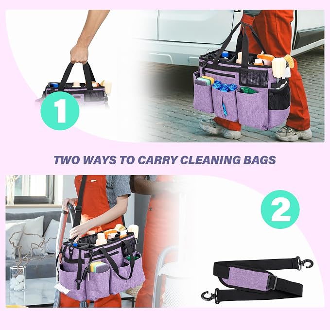 Wearable Cleaning Caddy Bag for Cleaning Supplies, Large Capacity Cleaning - Image 5