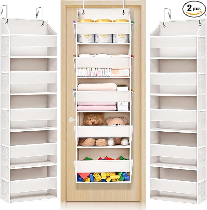 ULG 2 Pack 5-tier Over the Door Organizer Beige by ULG