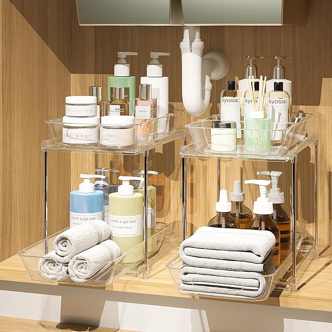 Under Sink Organizer, Bathroom Organizers and Storage, 2 Tier Multi-Use Pull by Sevenblue