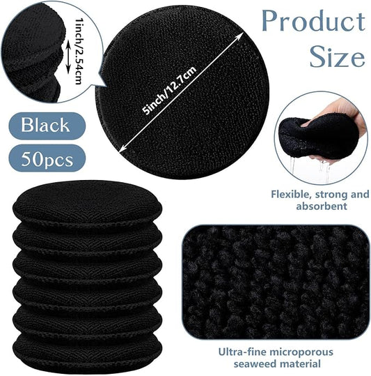 Tanlade 50 Pcs Car Detailing Microfiber Applicator Pad Wax Applicator Wash - Image 2