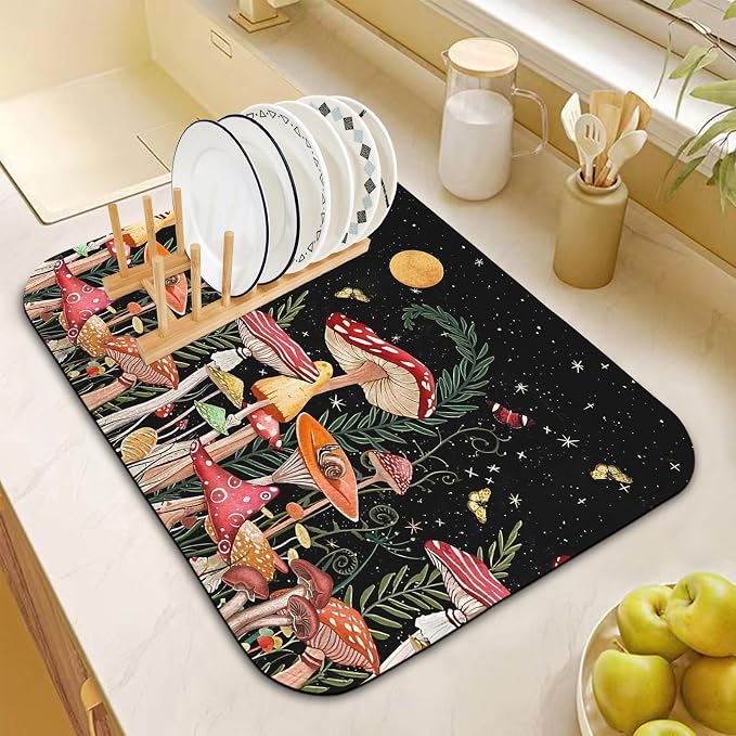 Dish Drying Mat for Kitchen Counter 18x24 Inch, Super Absorbent Dish Drainer Mat - Image 2