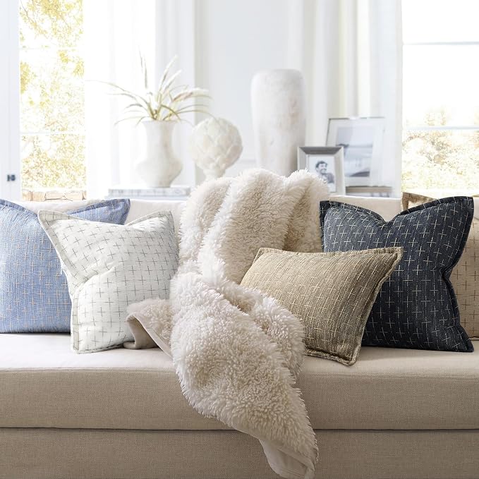 ZWJD 12x20 Pillow Covers Set of 2 Soft Polyester Textured Pillow Covers - Image 6