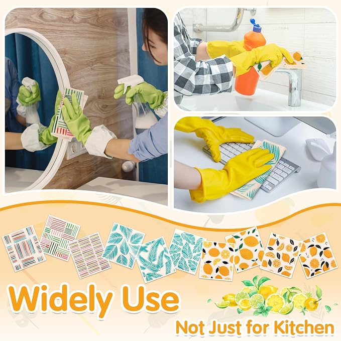 Lucomb 10 Pack Swedish Dishcloths Washable, Reusable Swedish Cloths - Image 7