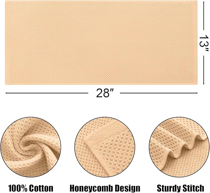 Kitinjoy 100% Cotton Waffle Weave Kitchen Hand Towels - Image 5