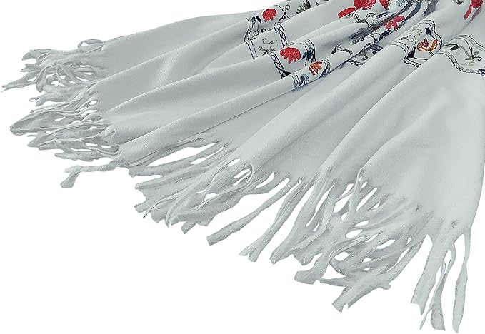 Urban CoCo Women's Embroidered Tassel Long Shawl Oversize Scarf Wraps for Women