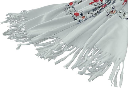 Urban CoCo Women's Embroidered Tassel Long Shawl Oversize Scarf Wraps for Women