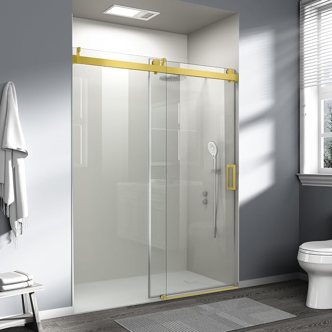 Abruzzo 56"-60" x76" Frameless Shower Door Gold - Image 2