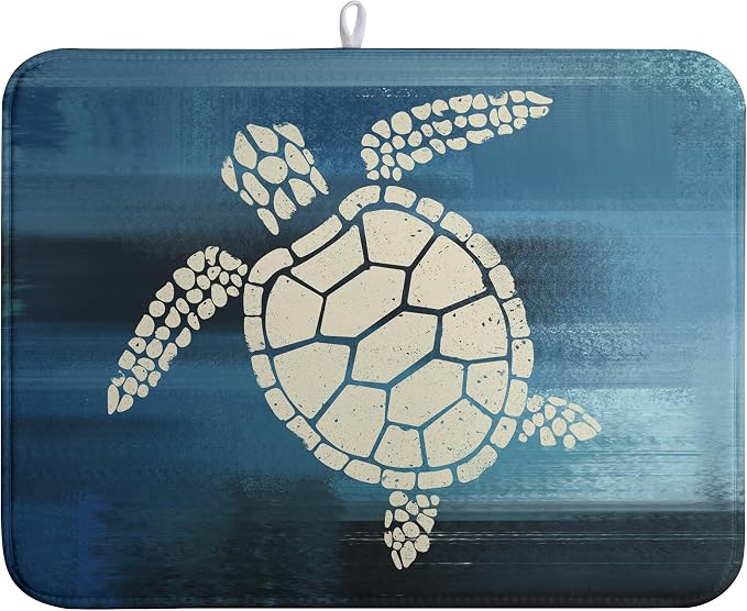 Sea Turtle Dish Drying Mats for Kitchen Counter 18x24 Inch Summer Ocean Animal by Wnoesat