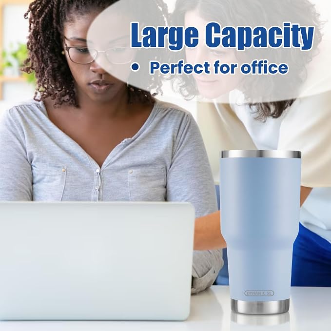 D·S 30oz Blue Tumbler Stainless Steel Double Wall Vacuum Insulated Mug - Image 5