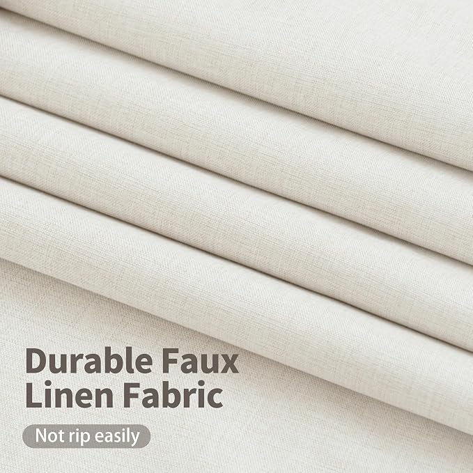 YoungsTex Linen Short Blackout Curtains 40 Inch Length - Image 4