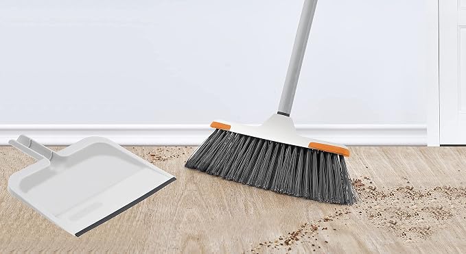 Superio Angle Broom and Clip-On Dustpan Set, Slim Hand Broom Telescopic Handle - Image 3