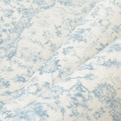 9x12 Blue Area Rug Non Slip Large Vintage Living Room Distressed Machine Washable Carpet Traditional Indoor Bedroom Blue Retro Floral Accent Throw Rug for Office Kitchen Dorm Dining Room