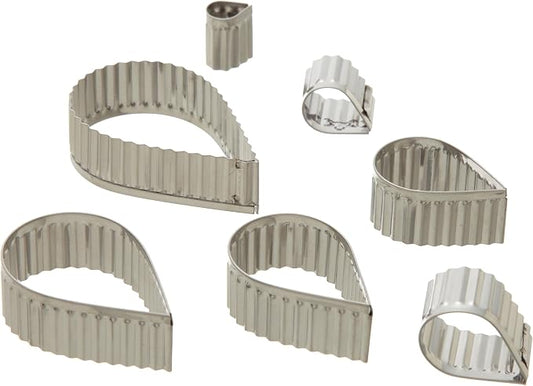 Ateco Fluted Edge Tear Drop Cutters in Graduated Sizes, Stainless Steel by Ateco