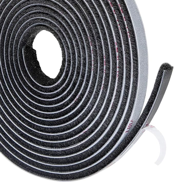 TORRAMI Adhesive Brush Seal Weather Stripping 11/32 inch x 3/16 inch x 16 ft by TORRAMI