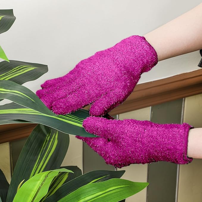 Patelai 3 Pairs Microfiber Plant Dusting Gloves Leaf Cleaning Gloves - Image 2