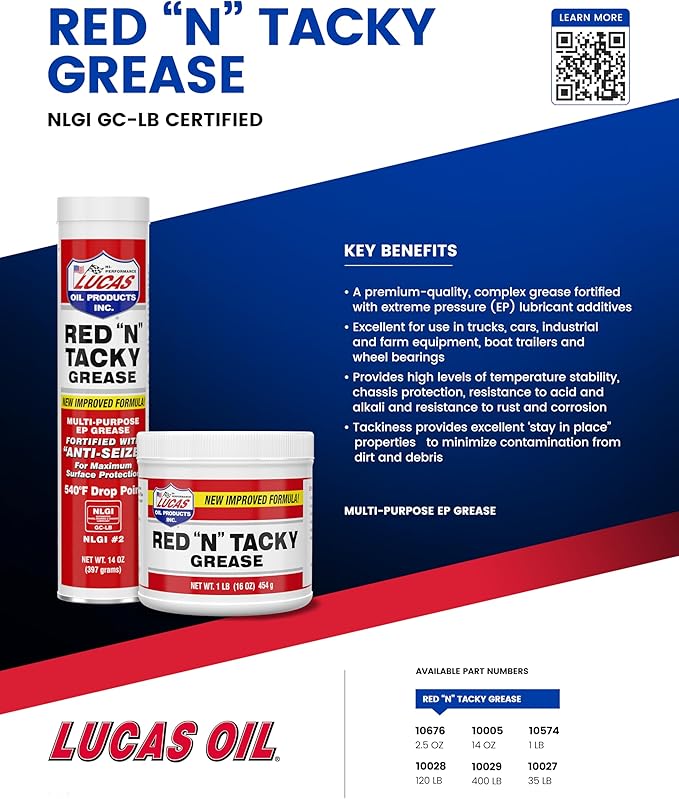 Lucas Oil 10574 Red "N" Tacky Grease - Image 2